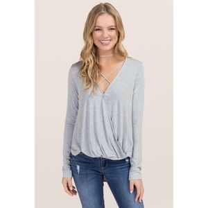 Criss cross long sleeved shirt